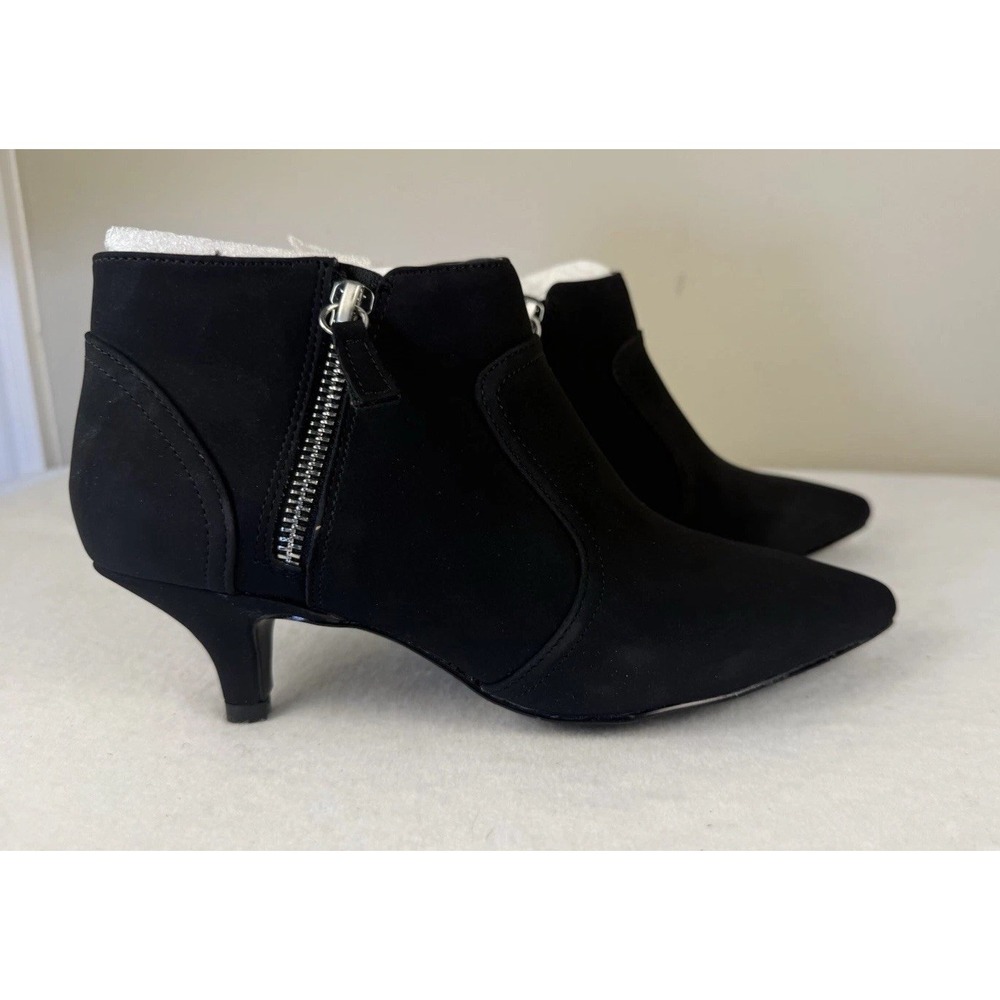 Easy‎ Street Annalee Booties Womens 6.5M Black Kitten Heel Ankle Boots NIB